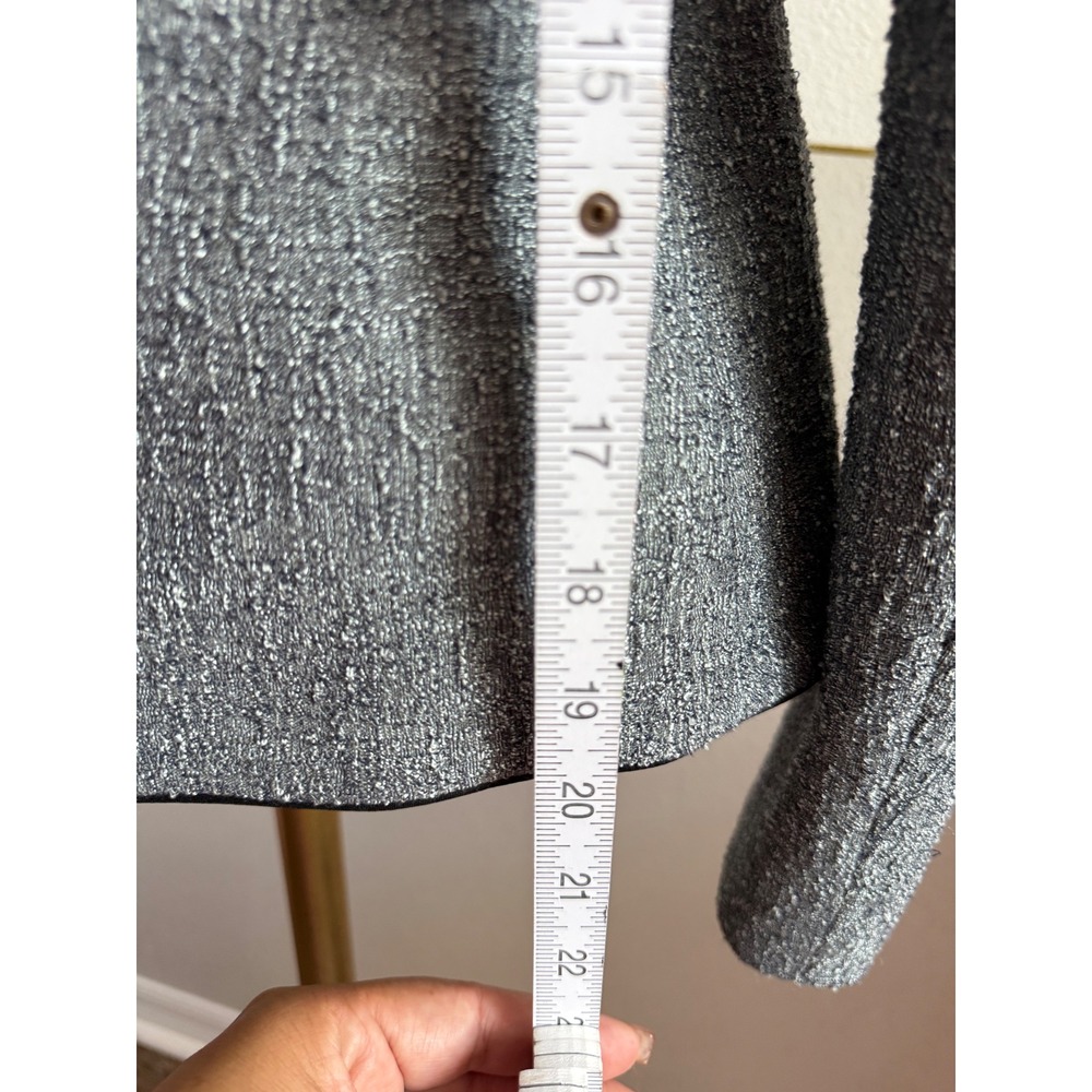 Emporio Armani Metallic Silver Tweed Pant Suit Velvet Collar Blazer Set EU 38 - Picture 6 of 16